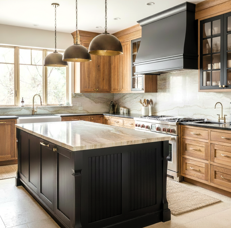 custom maple kitchens with black accent color by cedar lane custom kitchens                                               sby cedar lane custom kitchens in Ontario 