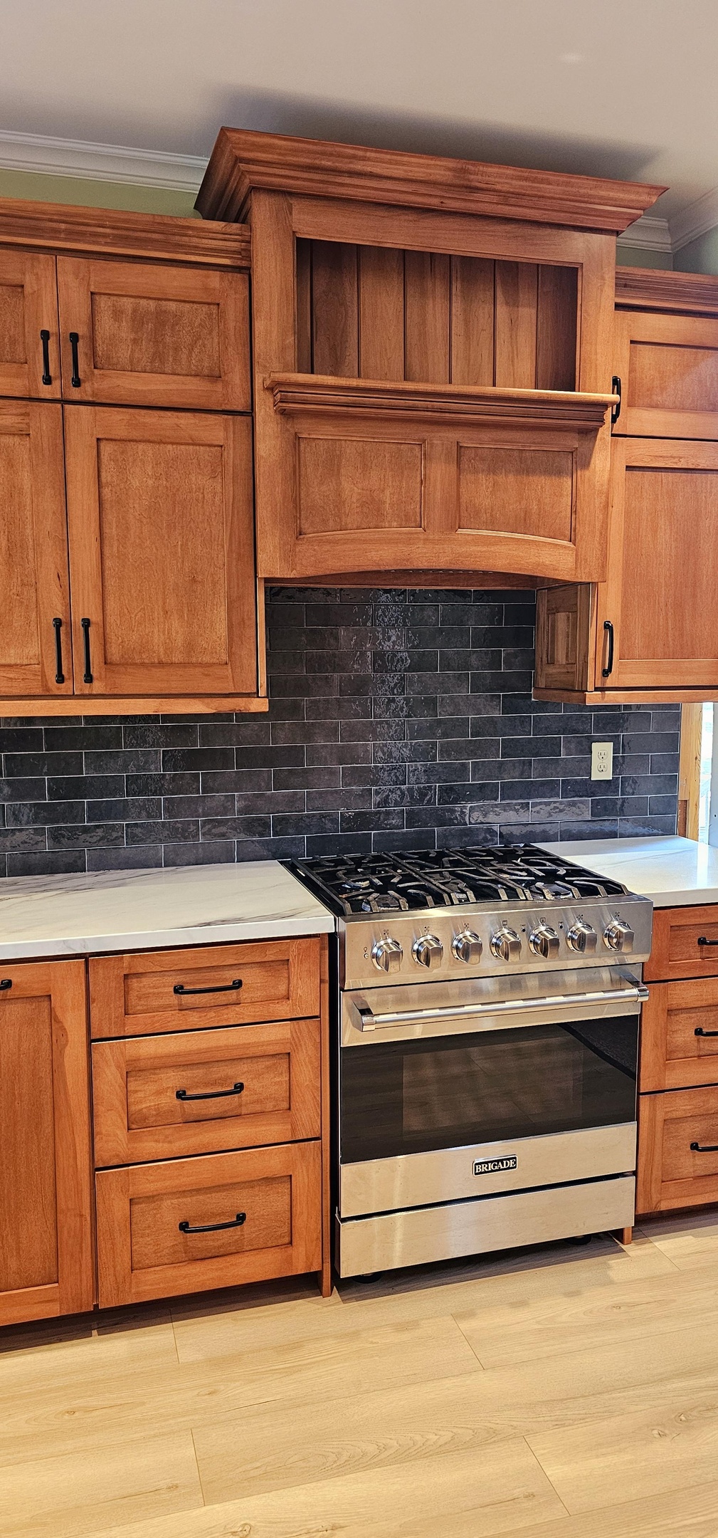 High-end custom made rang hood cabinets in Ontario Canada