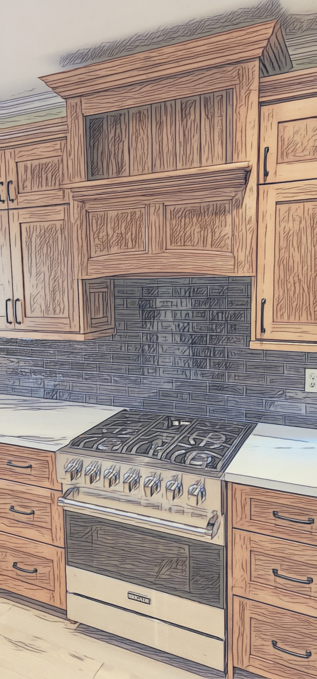 True custom kitchen drawing design
